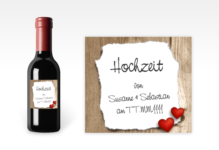 Piccoloetikett Hochzeit Reichenhall Etikett Piccolo braun