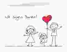 Danksagungskarte Hochzeit Familia A6 Klappkarte quer weiss