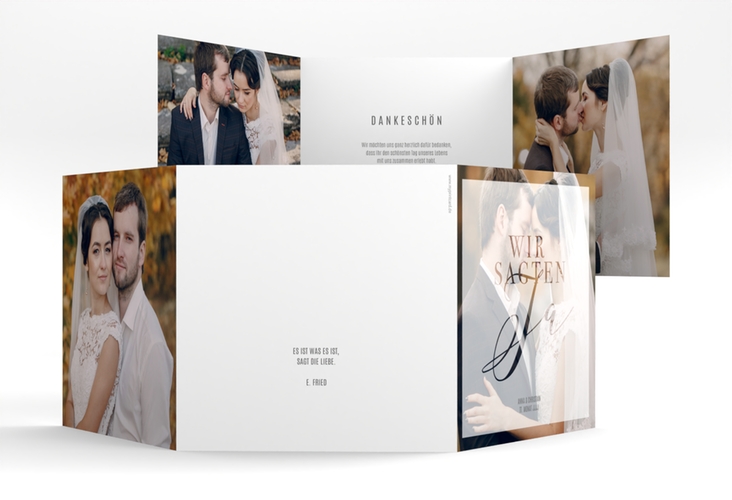 Danksagungskarte Hochzeit Amazing quadr. Doppel-Klappkarte weiss hochglanz