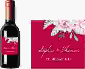 Piccoloetikett Hochzeit Blooming Etikett Piccolo rot