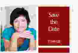Save the Date-Postkarte Geburtstag Gerd/Gerda A6 Postkarte rot mit Foto