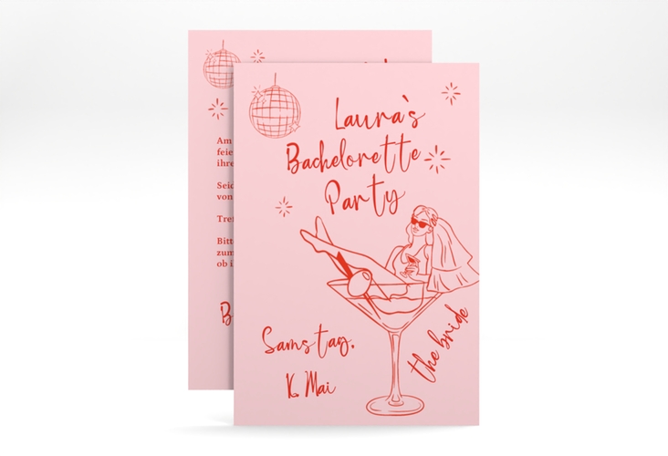 Party Einladungskarte Bachelorette A6 Karte hoch
