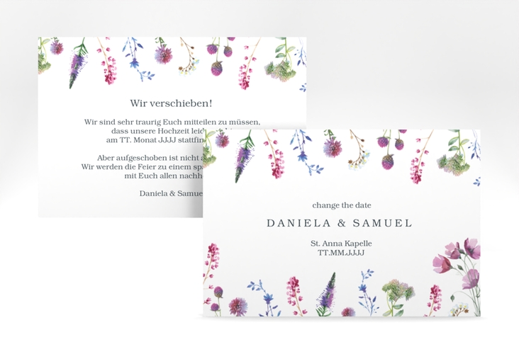 Change the Date-Karte Wildblumen A6 Karte quer