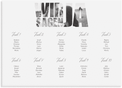 Sitzplan Leinwand Hochzeit Letters 70 x 50 cm Leinwand weiss