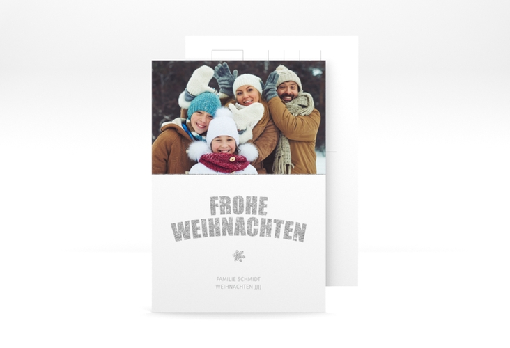 Weihnachtskarte Festtag A6 Postkarte weiss zum selbst Gestalten mit Foto