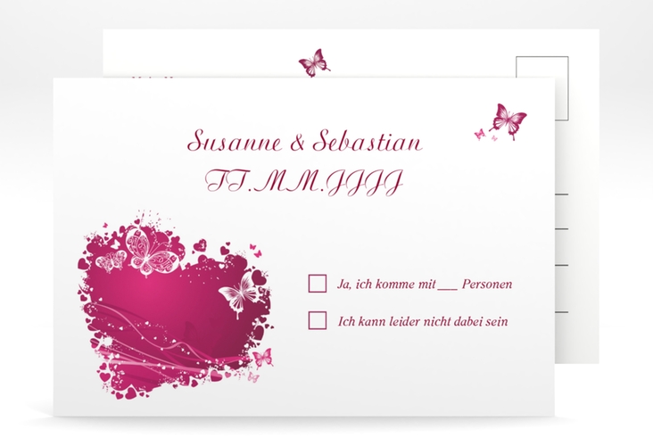 Antwortkarte Hochzeit Mailand A6 Postkarte hochglanz