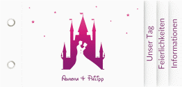 Klick: Details zu Hochzeitseinladung "Castle" anzeigen Hochzeitseinladung Castle Booklet pink