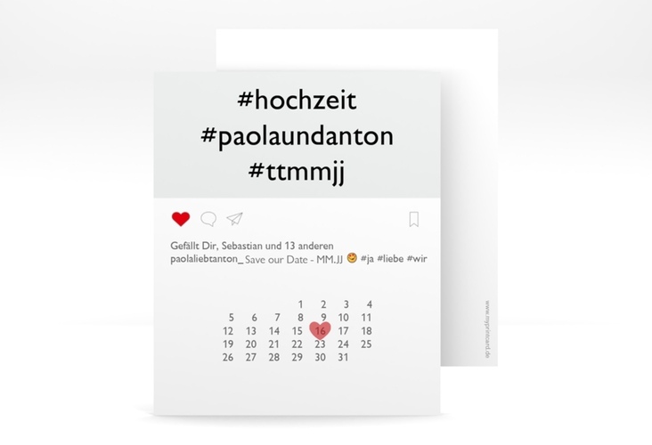 Save the Date-Kalenderblatt Posting Kalenderblatt-Karte hochglanz