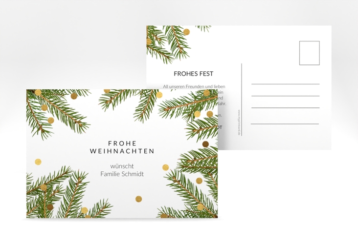 Weihnachtskarte Advent A6 Postkarte weiss hochglanz