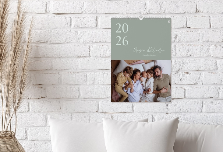 Wandkalender A3 Hochformat Tag A3 hoch gruen