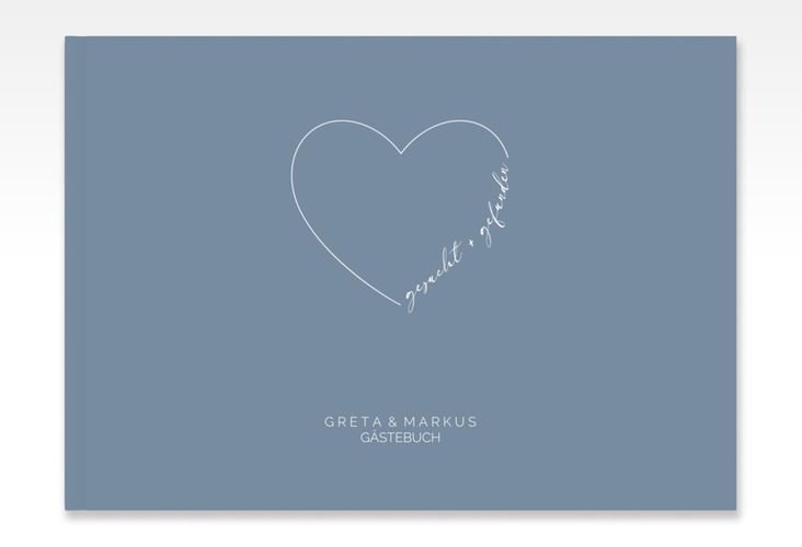 Gästebuch A4 quer Lebenstraum A4 quer, Hardcover blau