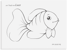 Fingerabdruck-Leinwand Fisch (bis 60 Gäste) 40 x 30 cm