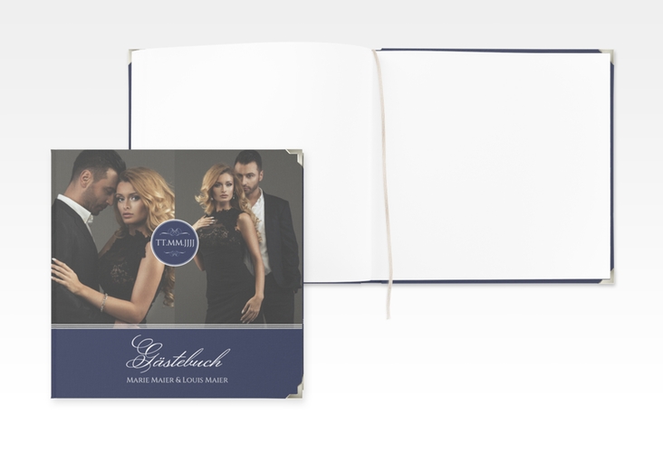 Gästebuch Selection Hochzeit Elegancy Leinen-Hardcover blau