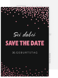 Save the Date-Postkarte Geburtstag Glitzer