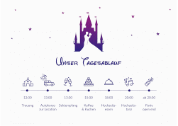 Klick: Details zu Tagesablauf Poster Hochzeit "Castle" anzeigen Tagesablauf Poster Hochzeit Castle 70 x 50 cm Poster lila