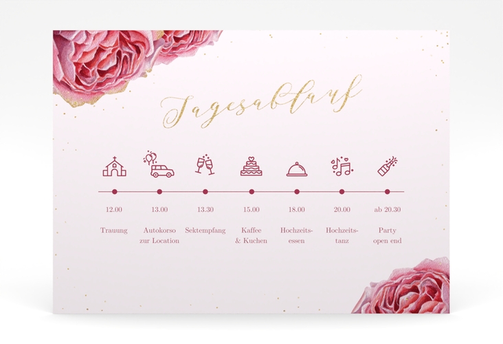 Tagesablauf Poster Hochzeit Cherie 70 x 50 cm Poster gold