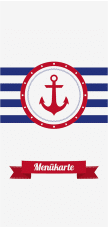 Menükarte Geburtstag Ahoi lange Karte hoch blau