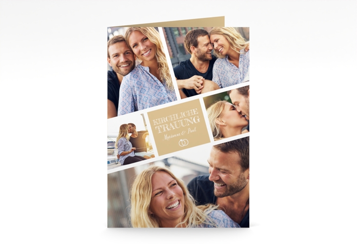 Kirchenheft Hochzeit Rise A5 Klappkarte hoch beige hochglanz