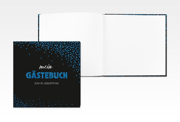 Gästebuch Creation Geburtstag Glitzer 20 x 20 cm, Hardcover blau
