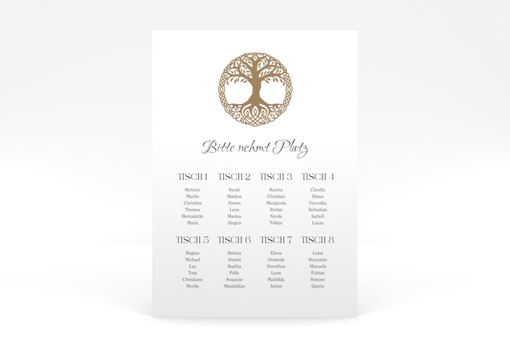 Sitzplan Poster Hochzeit Lebensbaum 50 x 70 cm Poster im Stil der Kelten und Wikinger