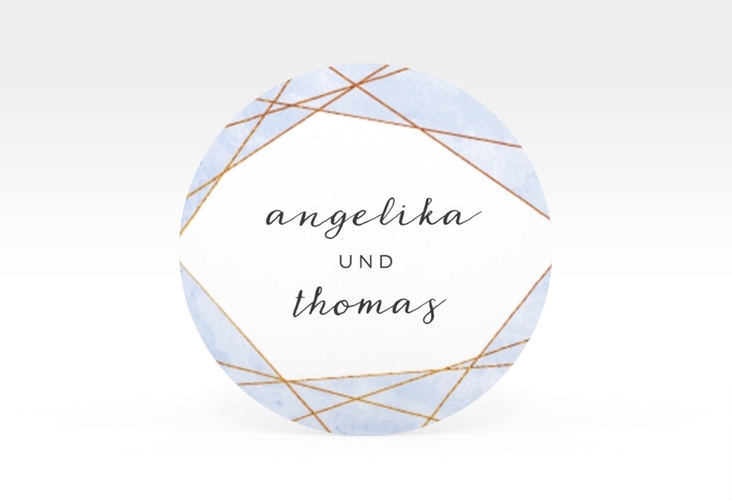 Aufkleber Hochzeit Asymmetry Aufkleber, selbstklebend, rund blau
