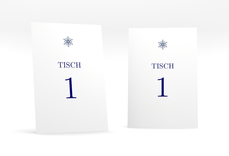 Tischnummer Hochzeit Crystal Tischaufsteller weiss hochglanz mit Eiskristall