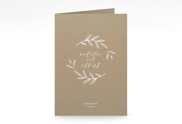 Kirchenheft Hochzeit Naturelove A5 Klappkarte hoch weiss hochglanz