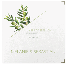 Klick: Details zu Gästebuch Selection Hochzeit "Olivenzweig" anzeigen Gästebuch Selection Hochzeit Olivenzweig Leinen-Hardcover weiss