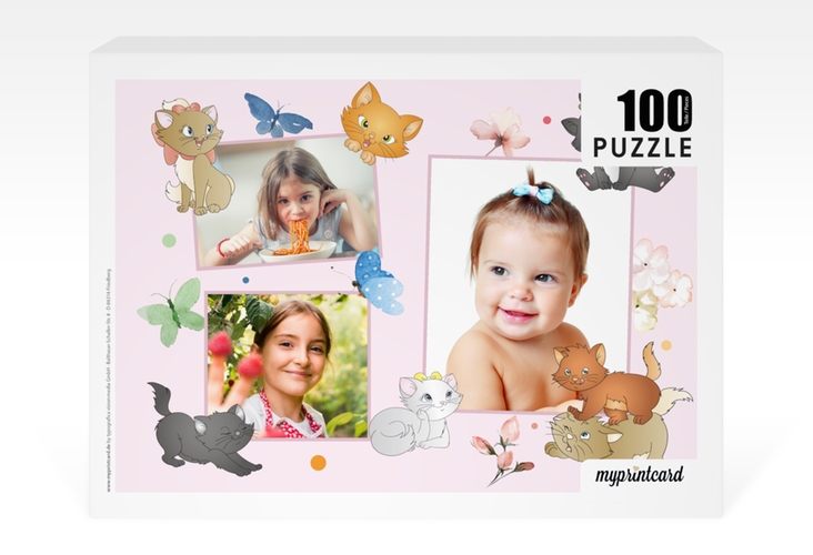Fotopuzzle 100 Teile Katzenpfote 100 Teile rosa
