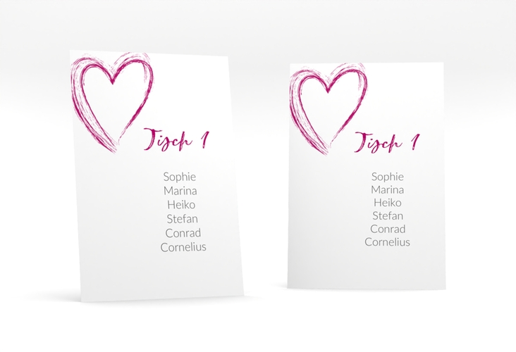 Tischaufsteller Hochzeit Liebe Tischaufsteller pink