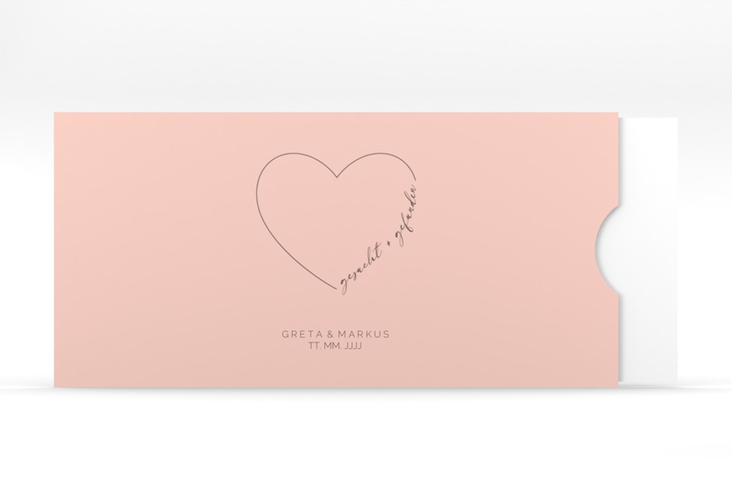 Hochzeitseinladung Lebenstraum Einsteckkarte rosa hochglanz