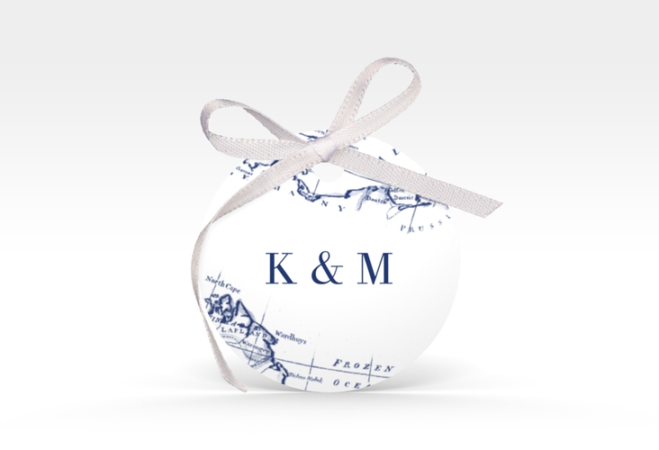 Geschenkanhänger Hochzeit Voyage Geschenkanhänger, rund blau
