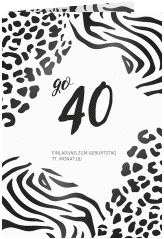 Einladung 40. Geburtstag "Wild"