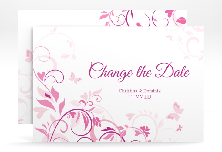 Change the Date-Karte Lilly A6 Karte quer pink hochglanz