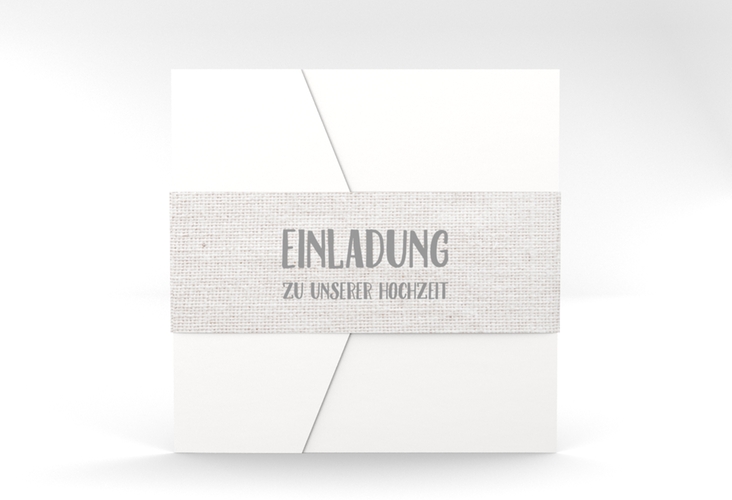 Hochzeitseinladung Landliebe Pocketfold weiss hochglanz