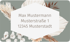 Klick: Details zu Empfängeretikett Hochzeit "Bohemian" anzeigen Empfängeretikett Hochzeit Bohemian 63,5 x 38,1 mm gruen