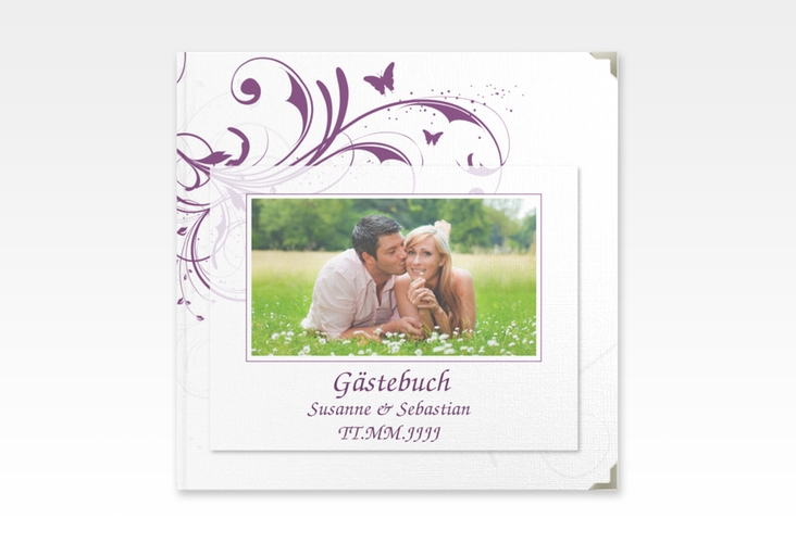 Gästebuch Selection Hochzeit Palma Leinen-Hardcover lila