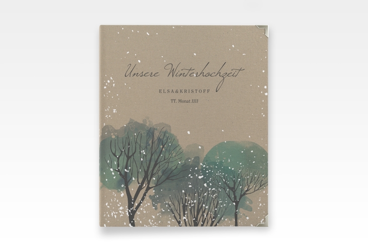 Hochzeitsalbum Winterhochzeit 21 x 25 cm Kraftpapier