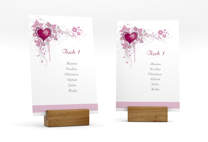 Tischaufsteller Hochzeit Triest Tischaufsteller pink