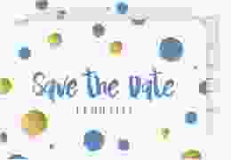 Save the Date-Postkarte Geburtstag Dots A6 Postkarte blau
