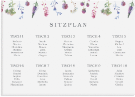 Klick: Details zu Sitzplan Leinwand Hochzeit "Wildblumen" anzeigen Sitzplan Leinwand Hochzeit "Wildblumen" 70 x 50 cm Leinwand weiss