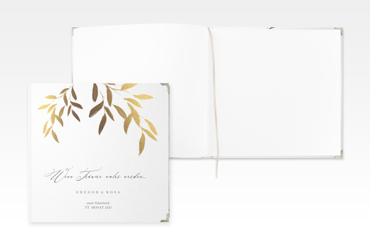 Gästebuch Selection Hochzeit Demure Leinen-Hardcover weiss