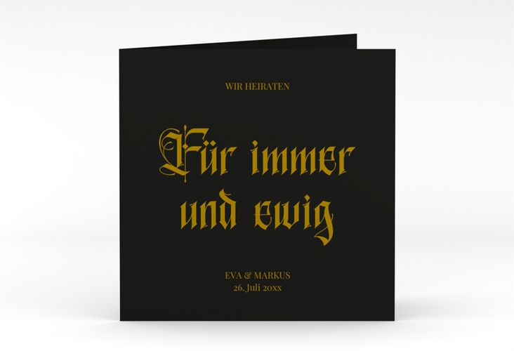 Hochzeitseinladung Gothic quadr. Klappkarte