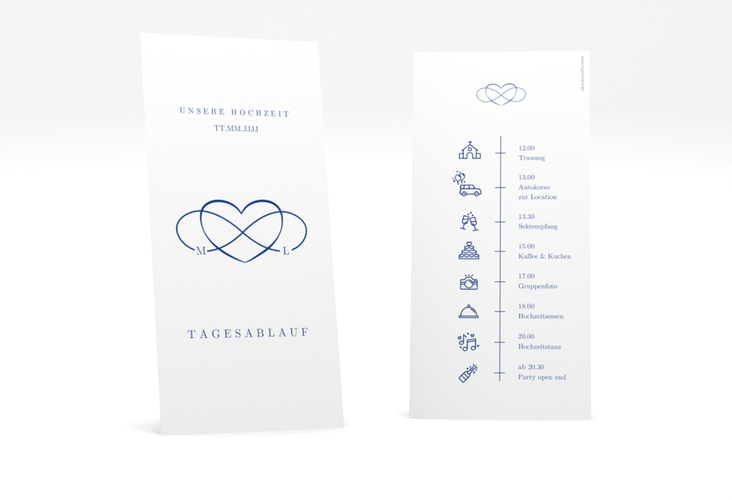 Tagesablauf Hochzeit Infinity lange Karte hoch