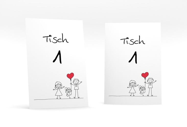 Tischnummer Hochzeit Familia Tischaufsteller weiss