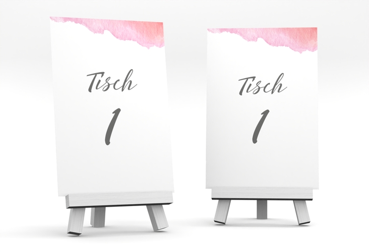 Tischnummer Hochzeit Aquarella Tischaufsteller