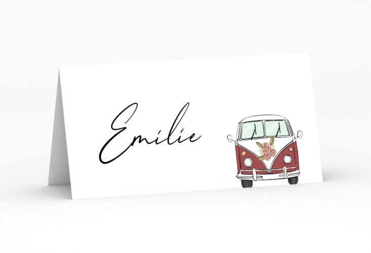 Tischkarte Hochzeit Hochzeitsbulli Tischkarten rot