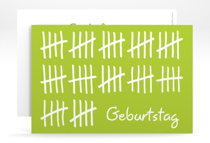 Einladung 60. Geburtstag Strichliste A6 Karte quer