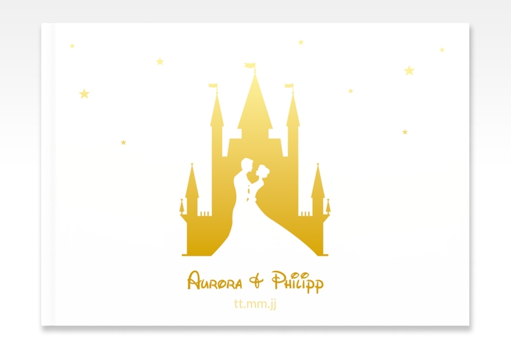Gästebuch A4 quer Castle A4 quer, Hardcover gold