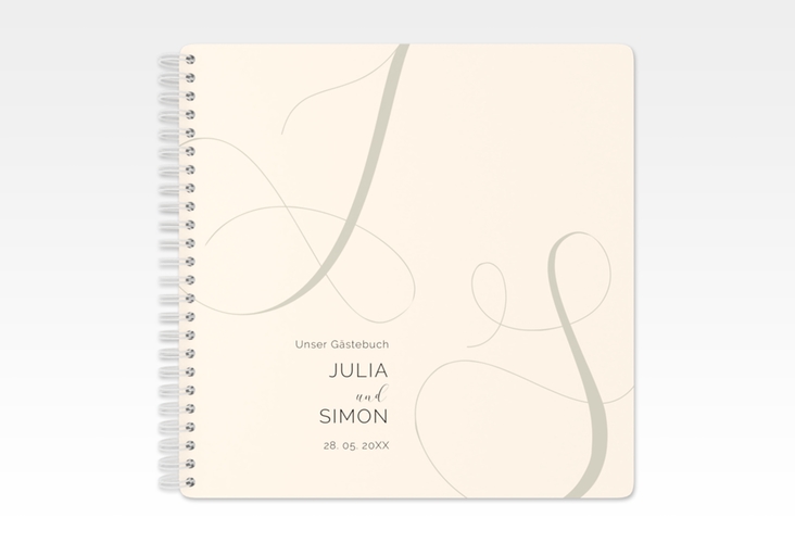 Gästebuch Hochzeit Eheschließung Ringbindung beige